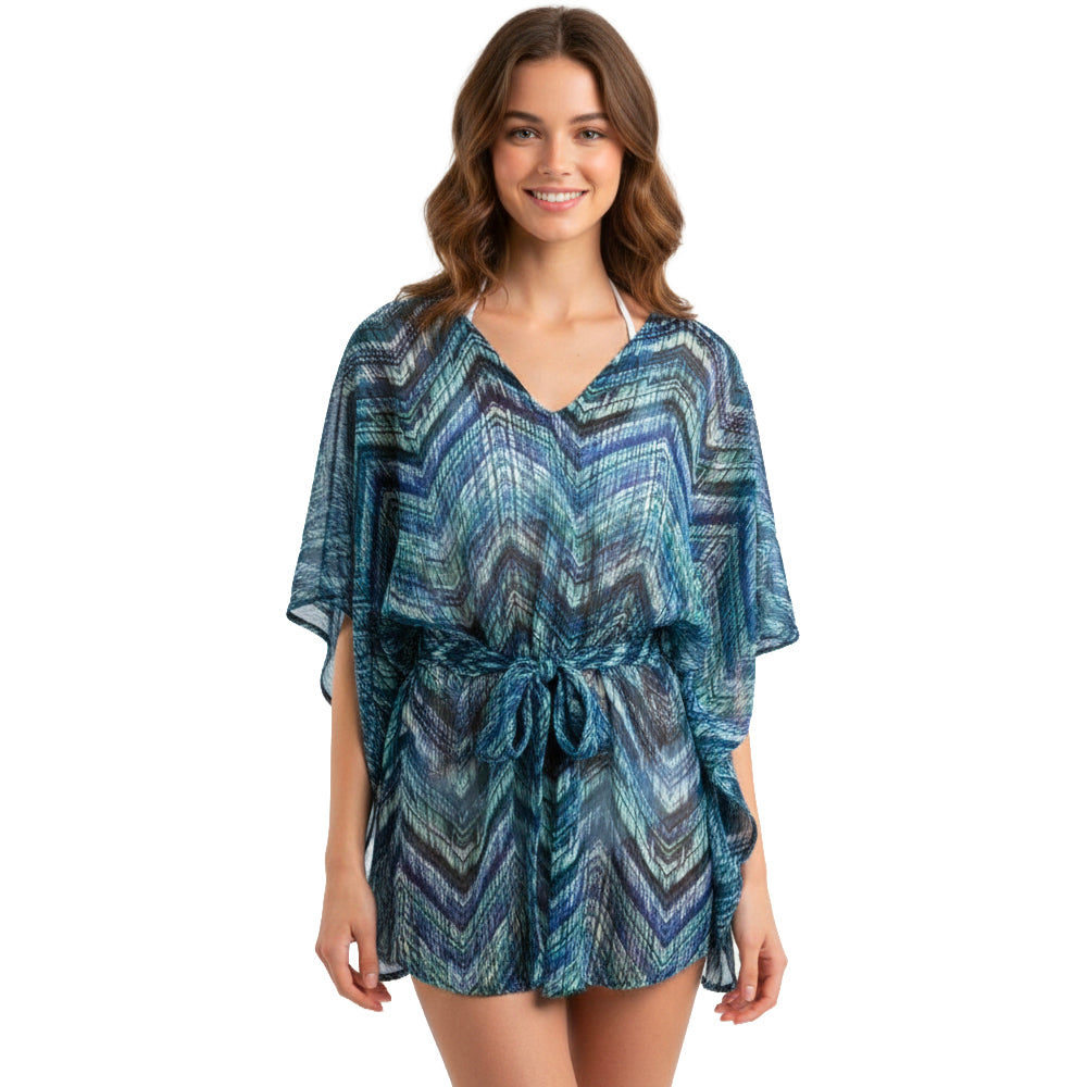 Sheer Chevron Print Kaftan