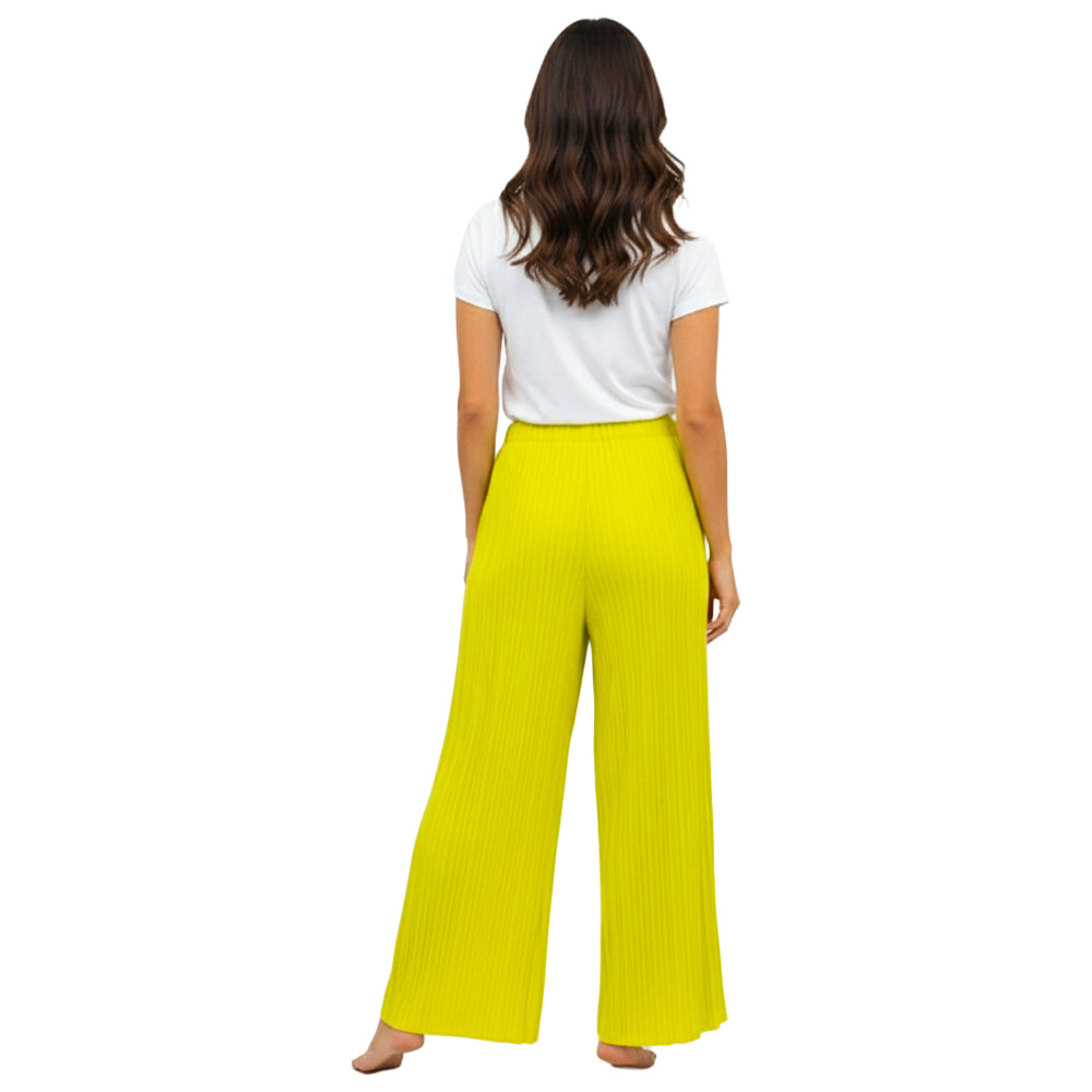 Bright Yellow Pleated Resort Pants