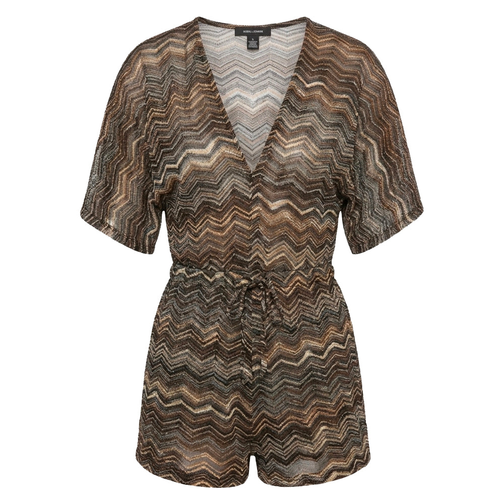 Bronze Chevron Shimmer Romper