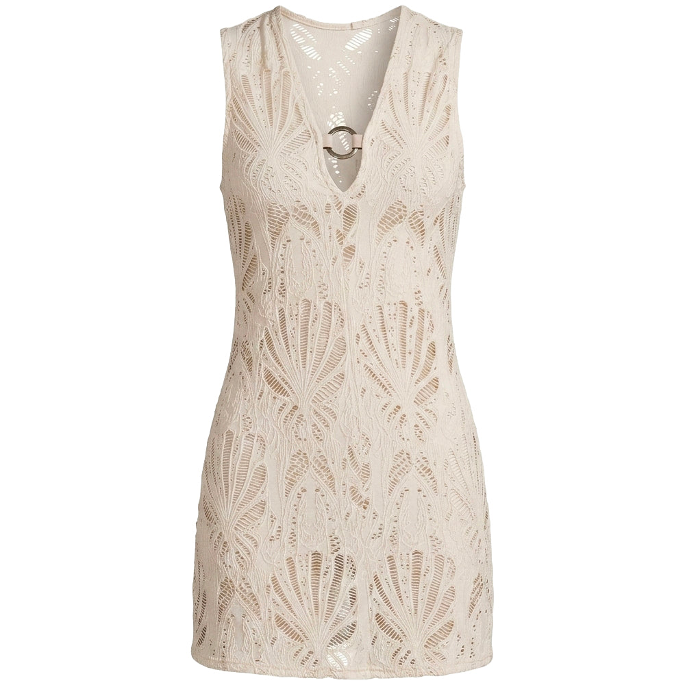 Crochet Mesh Resort Dress Sand