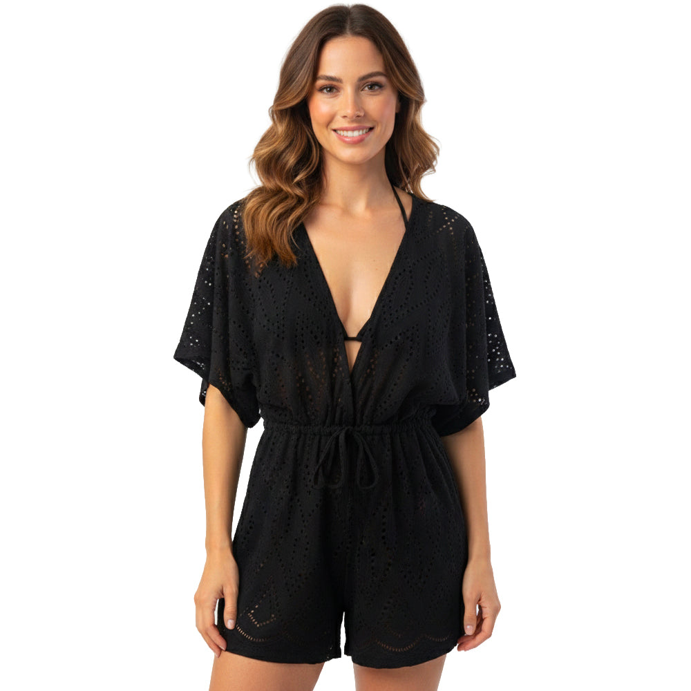 Black Eyelet Romper