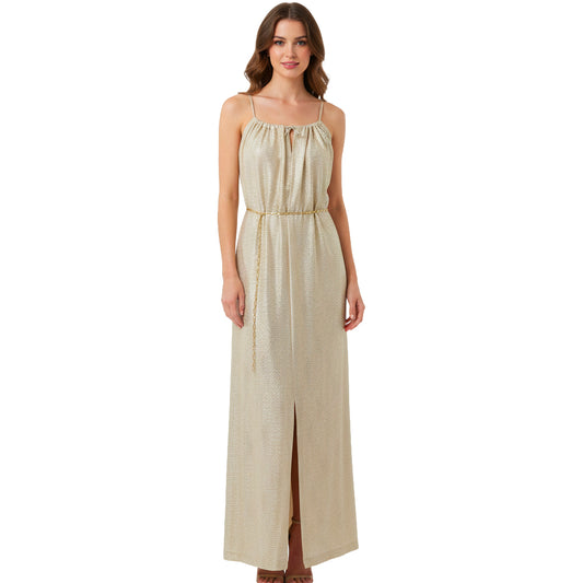Gold Metallic Maxi Dress