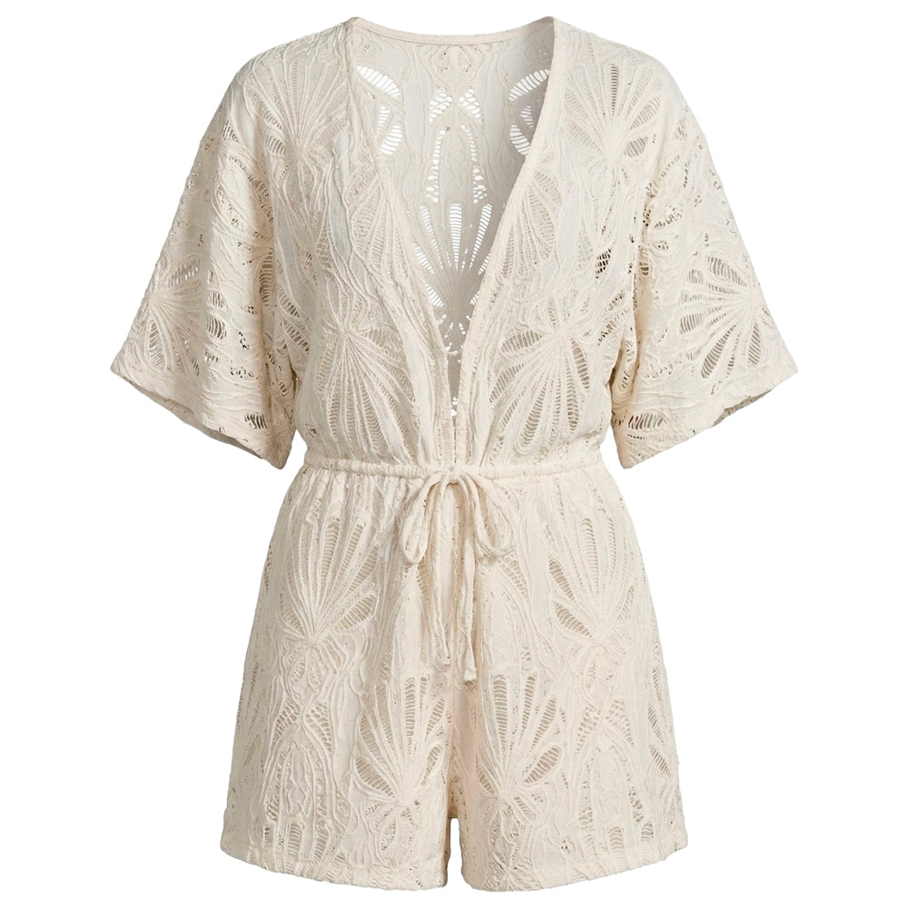 Ivory Embroidered Romper 