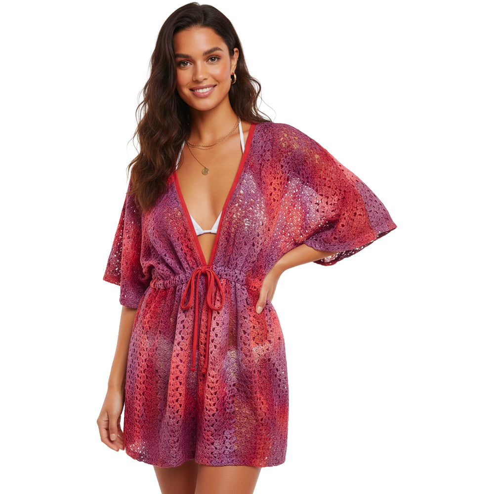 Ombre Crochet Knit Romper