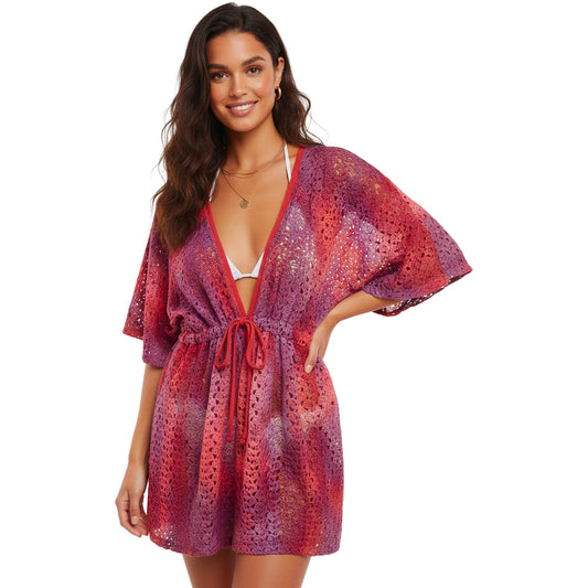 Ombre Crochet Knit Romper