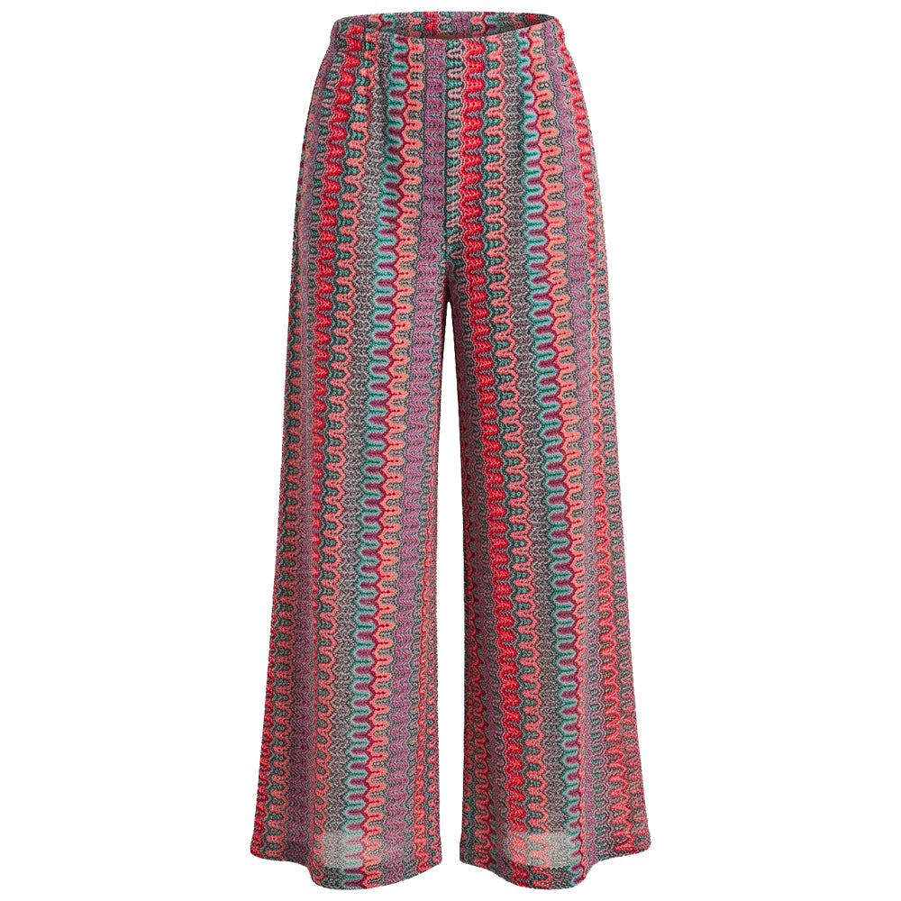 Multicolor Wave Mesh Pants