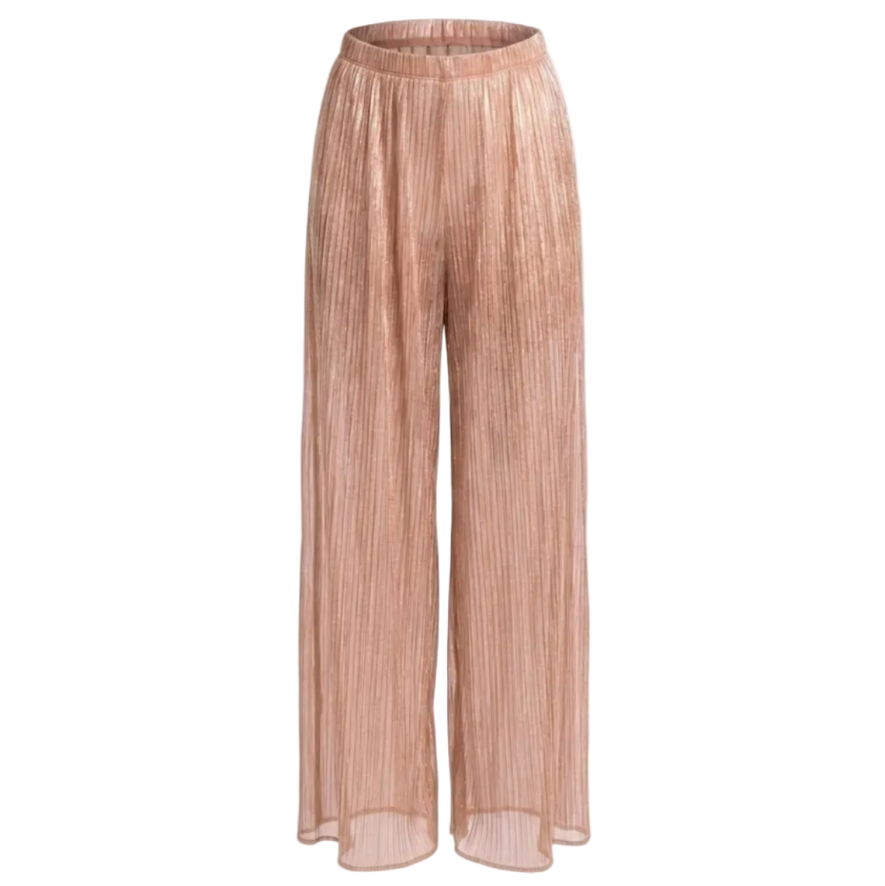 womens-rose-gold-sheer-wide-leg-pants-front